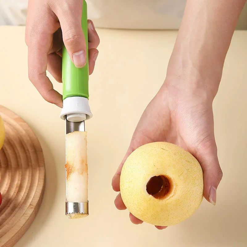 2-in-1 Telescopic Stainless Steel Apple Corer and Peeler, Retractable Fruit Core Remover Tool for Apples & Pears, Multifunctional Kitchen Gadget